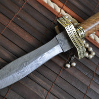Walnut Artistic Damascus Dagger