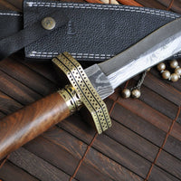 Walnut Artistic Damascus Dagger