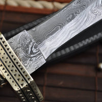 Walnut Artistic Damascus Dagger