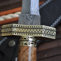Walnut Artistic Damascus Dagger