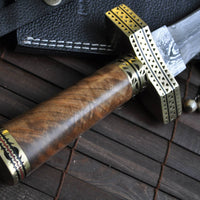 Walnut Artistic Damascus Dagger