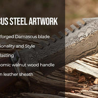 Shadow Damascus Hunting Long Knife