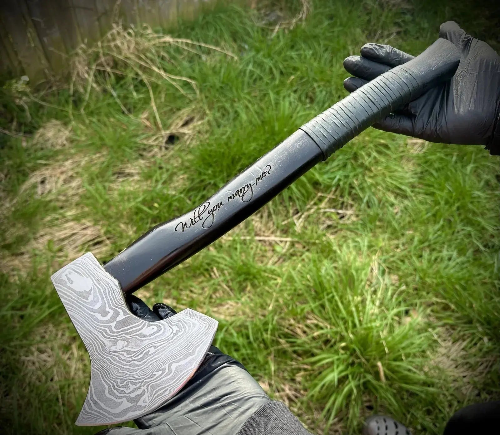 Forever Bound Damascus Axe