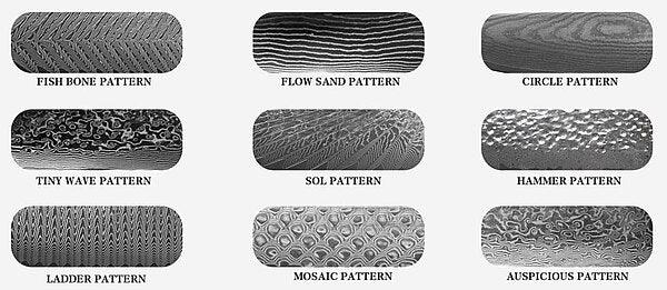 Types of Damascus Steel Patterns