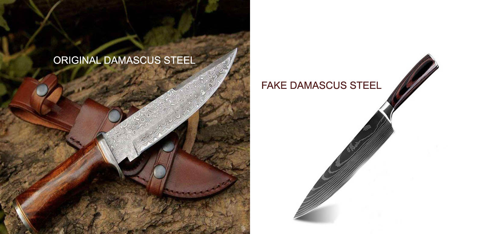 Real vs Fake Damascus Steel 