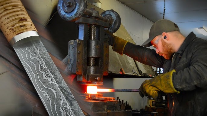 Hand Forging Damascus Knives