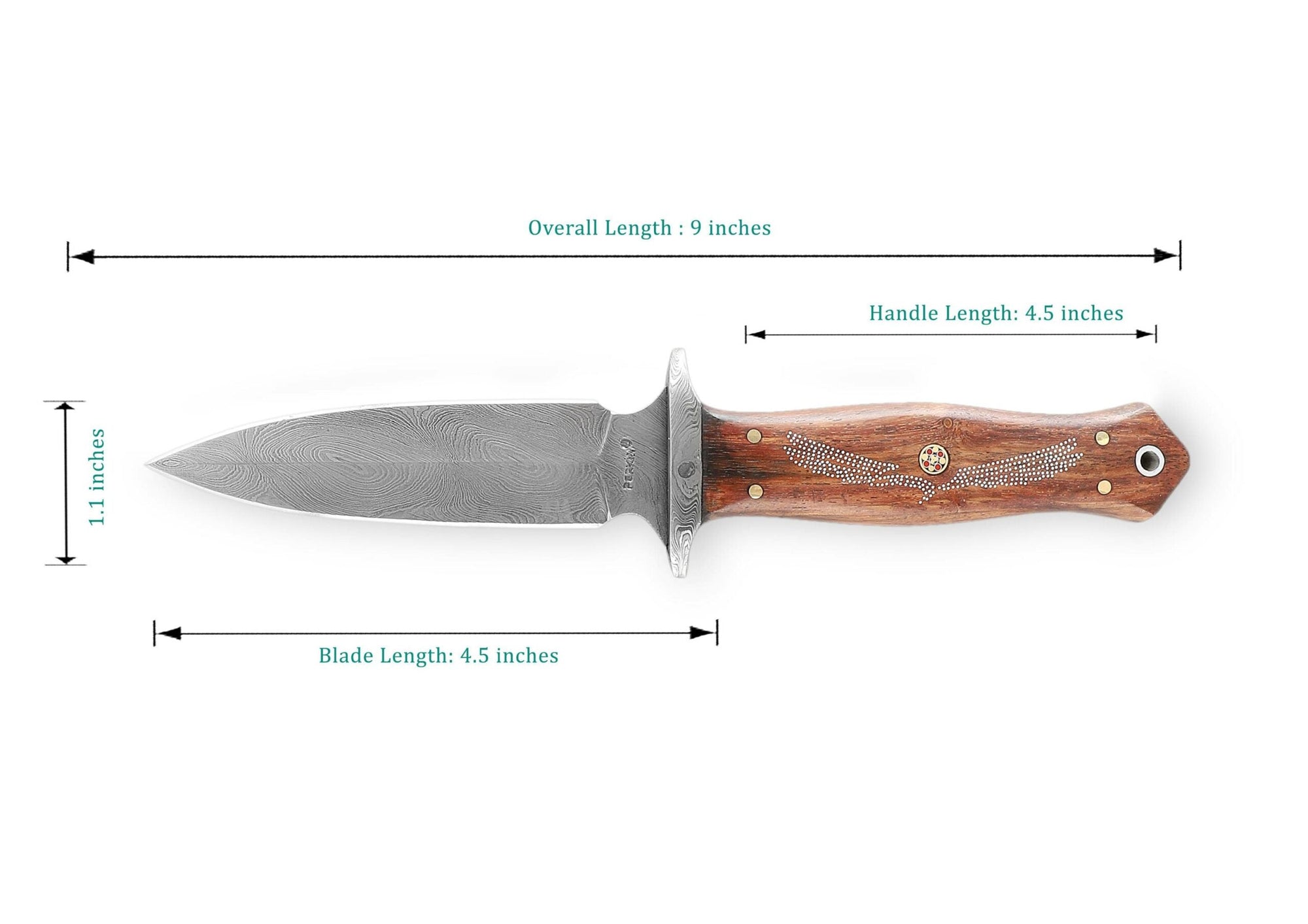 Raven fang Damascus Steel Dagger