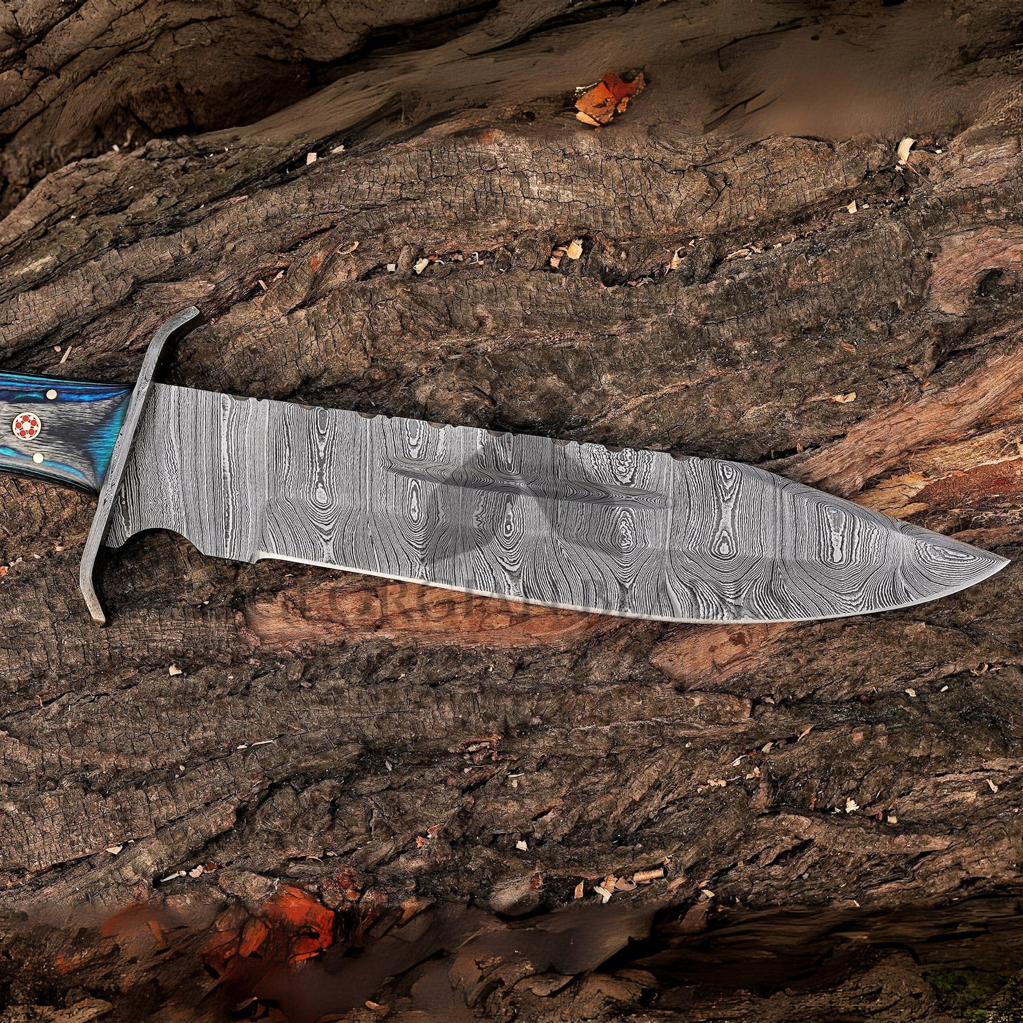 Wilderness Sentinel Damascus Steel Bowie Knife