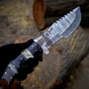 Trekker&#39;s Edge: HAND FORGED DAMASCUS Steel Hunting BUSHCRAFT SURVIVAL TRACKER KNIFE
