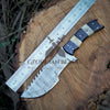 Trekker&#39;s Edge: HAND FORGED DAMASCUS Steel Hunting BUSHCRAFT SURVIVAL TRACKER KNIFE