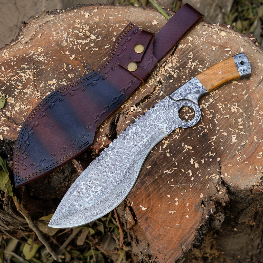 damascus kukri knife
