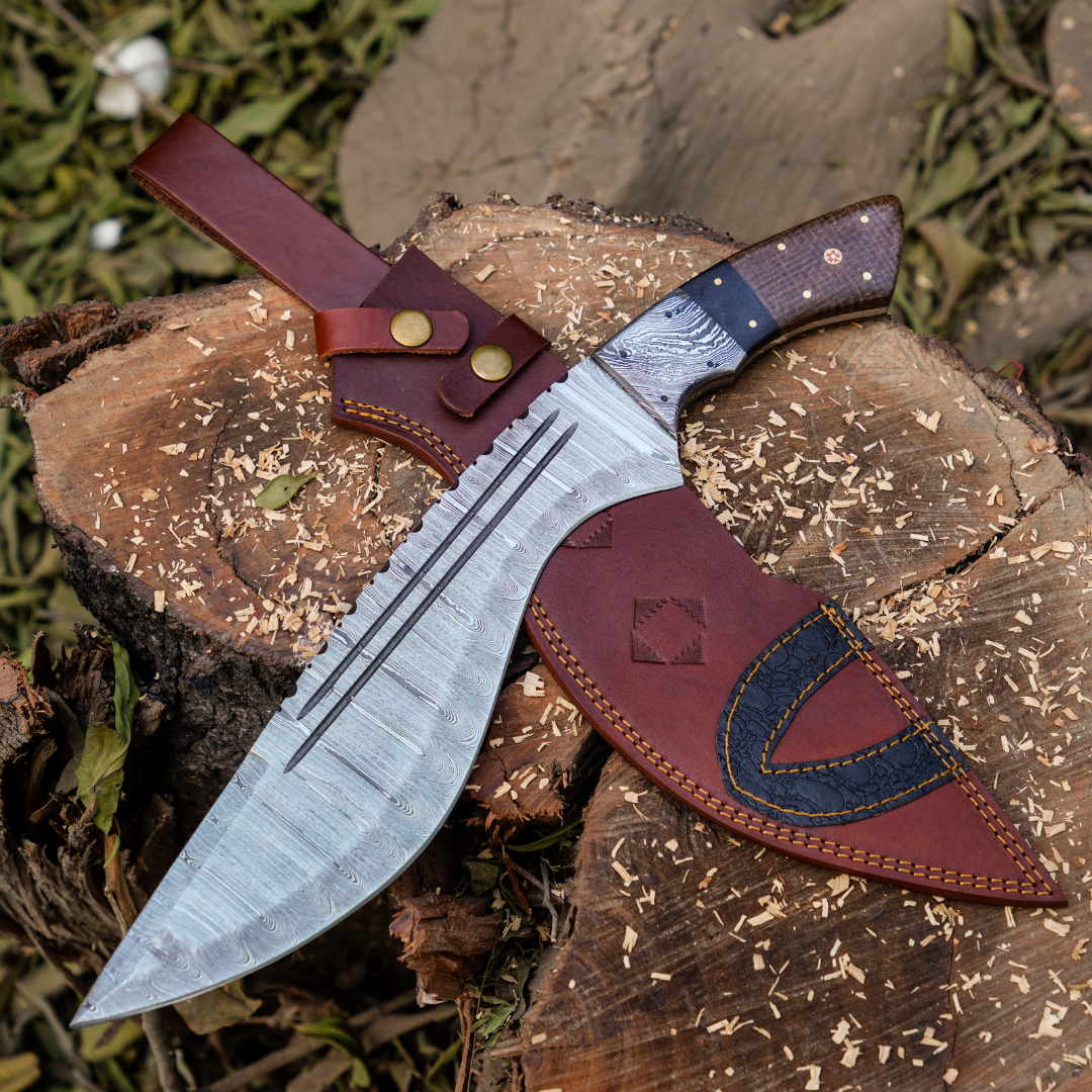Obsidian Fang Damascus Steel Kukri
