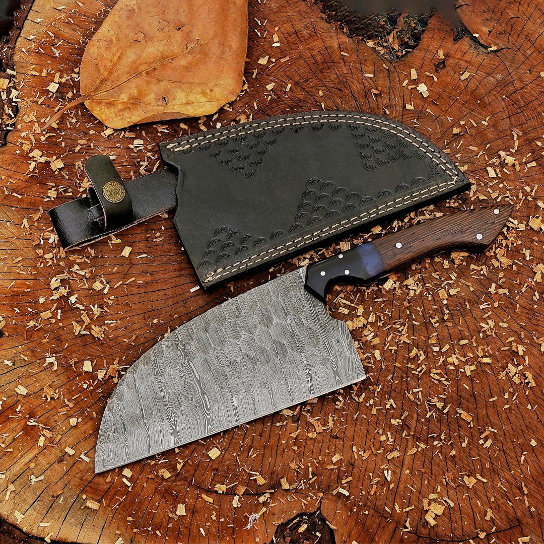 Full Tang Serbian Damascus Steel Cleaver