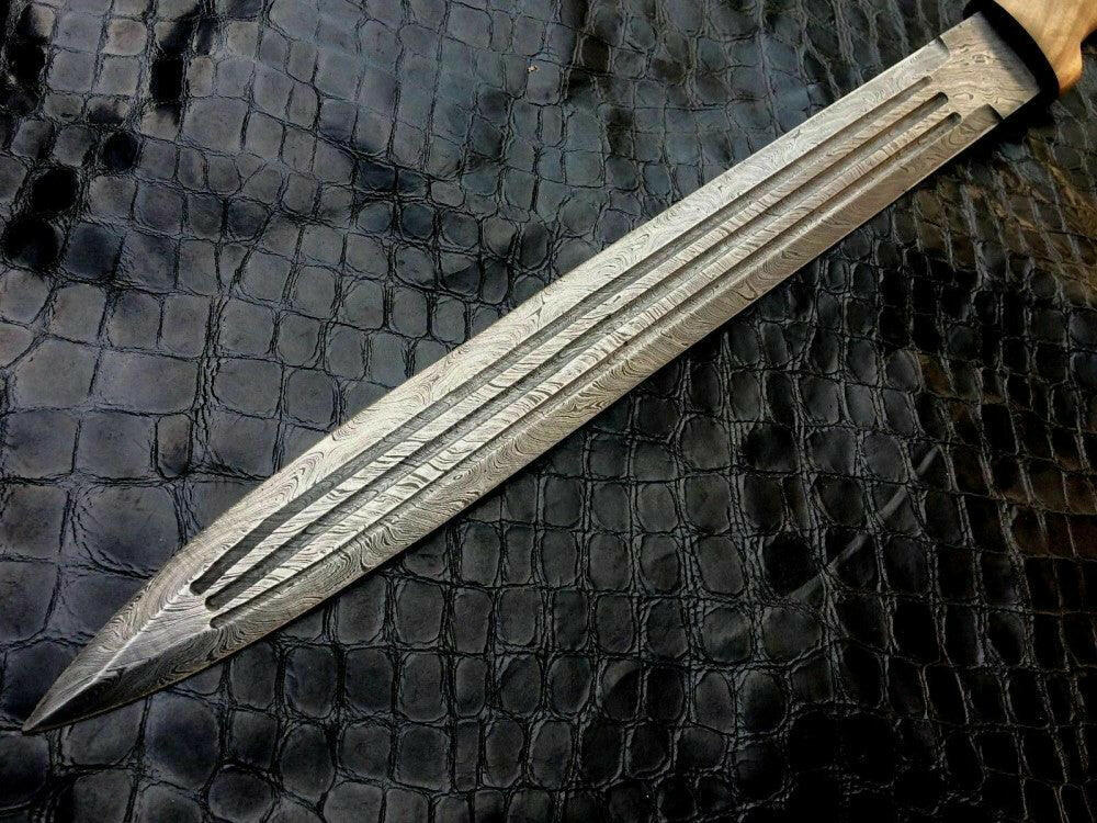 Olive Wood Damascus Steel Sword