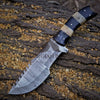 Trekker&#39;s Edge: HAND FORGED DAMASCUS Steel Hunting BUSHCRAFT SURVIVAL TRACKER KNIFE
