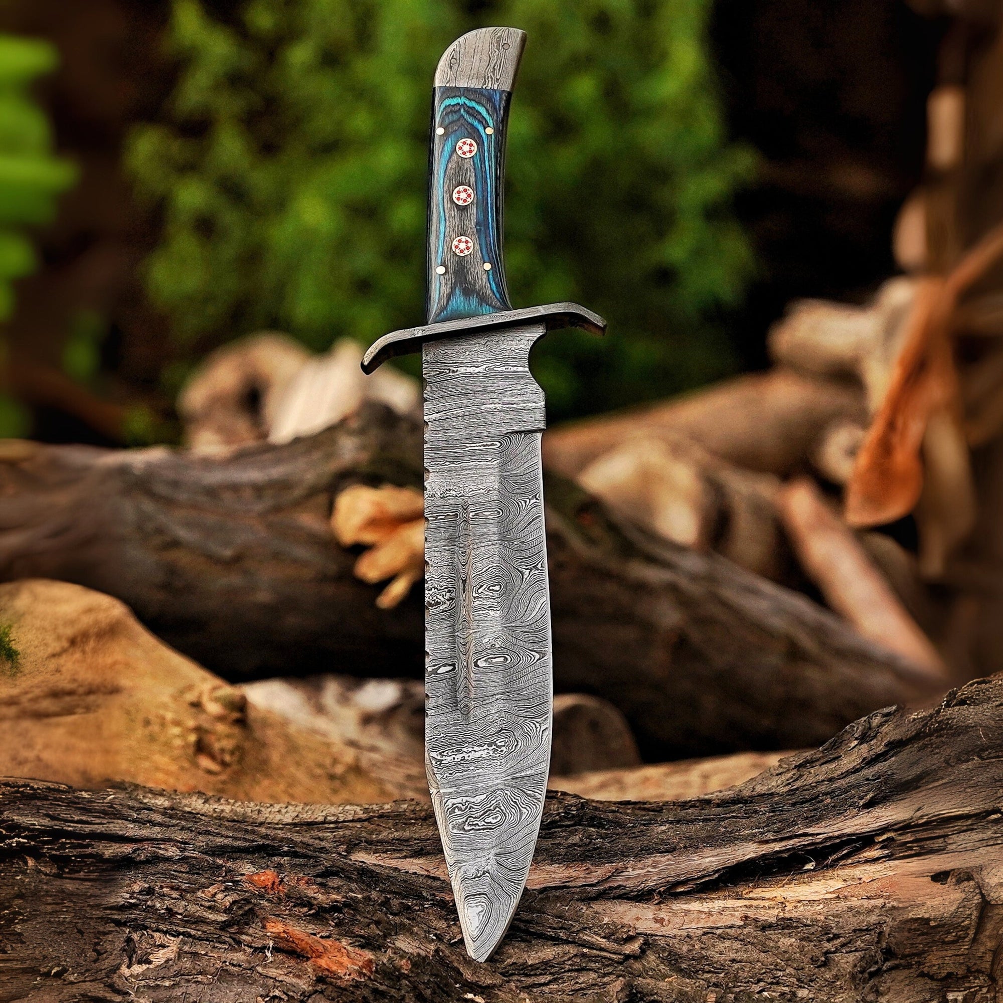 Wilderness Sentinel Damascus Steel Bowie Knife