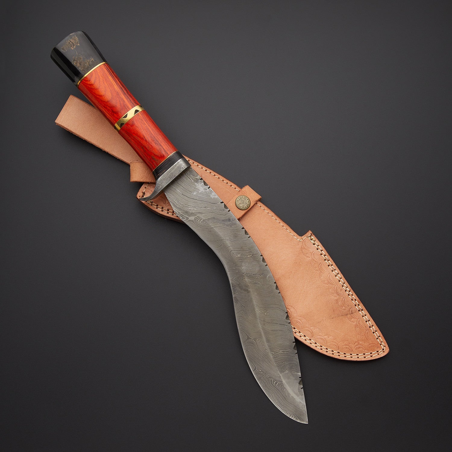 Premium Hardwood Kukri Damascus Steel Kukri Knife