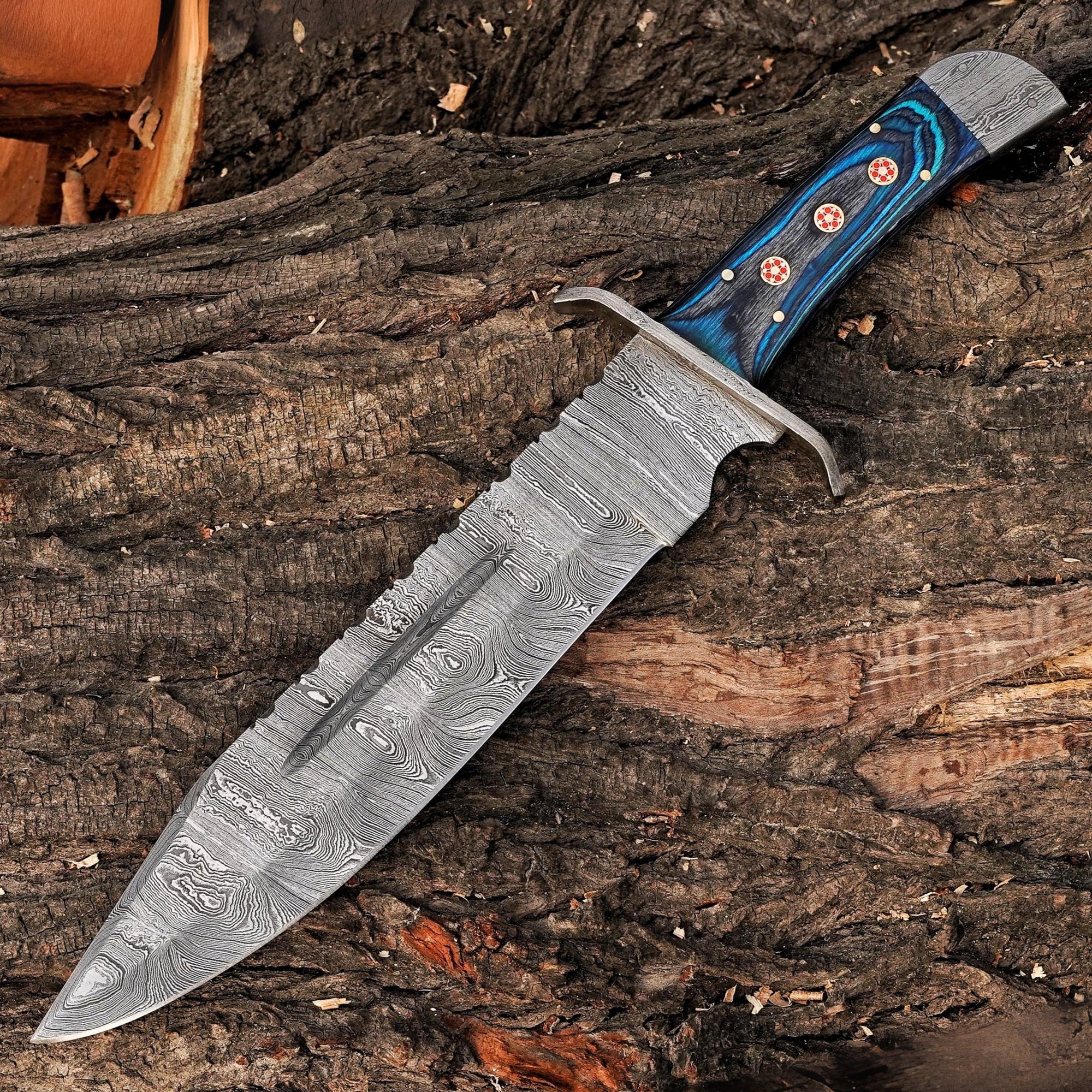 Wilderness Sentinel Damascus Steel Bowie Knife