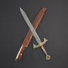 Silver Gold Coating Damascus Double Edge Sword