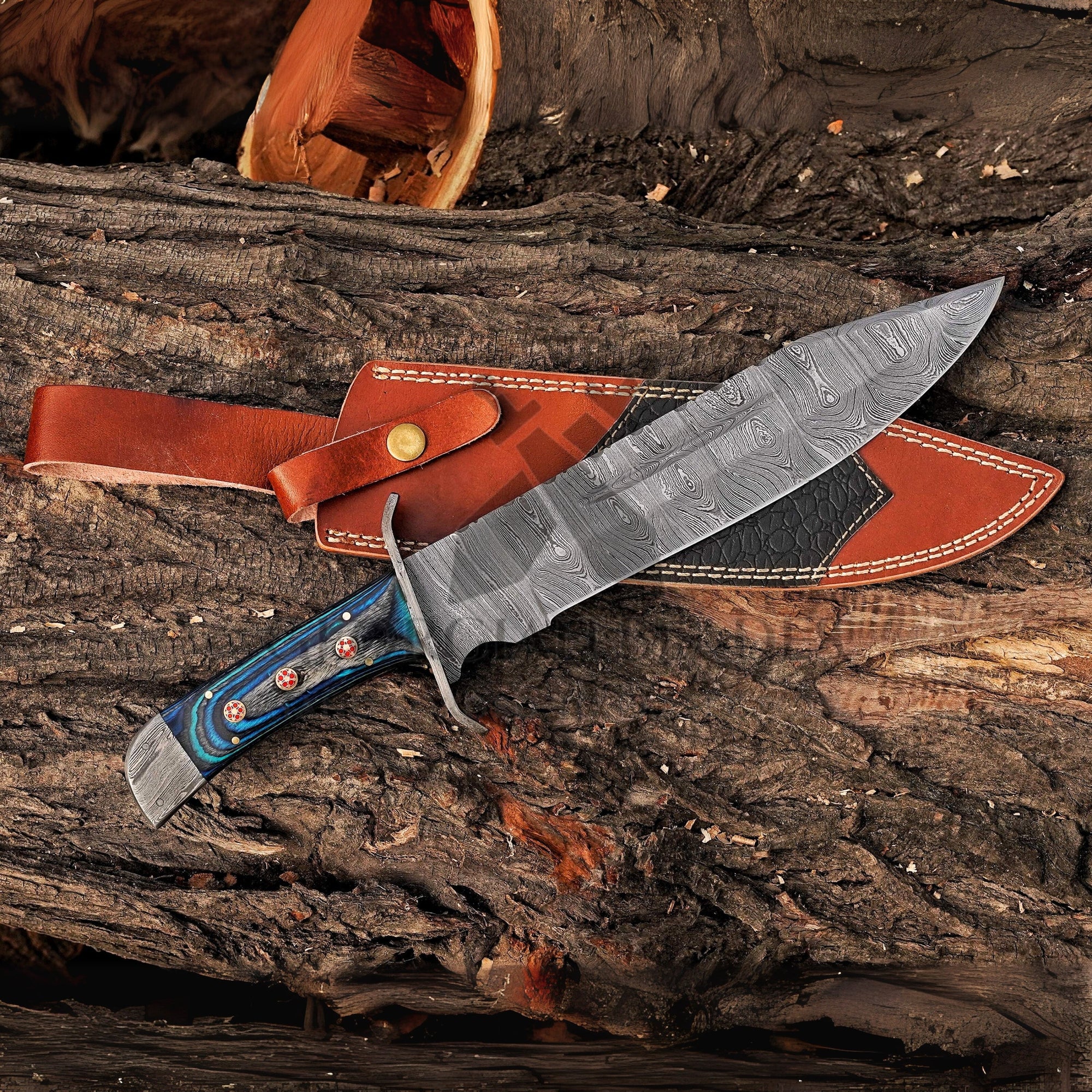 Wilderness Sentinel Damascus Steel Bowie Knife
