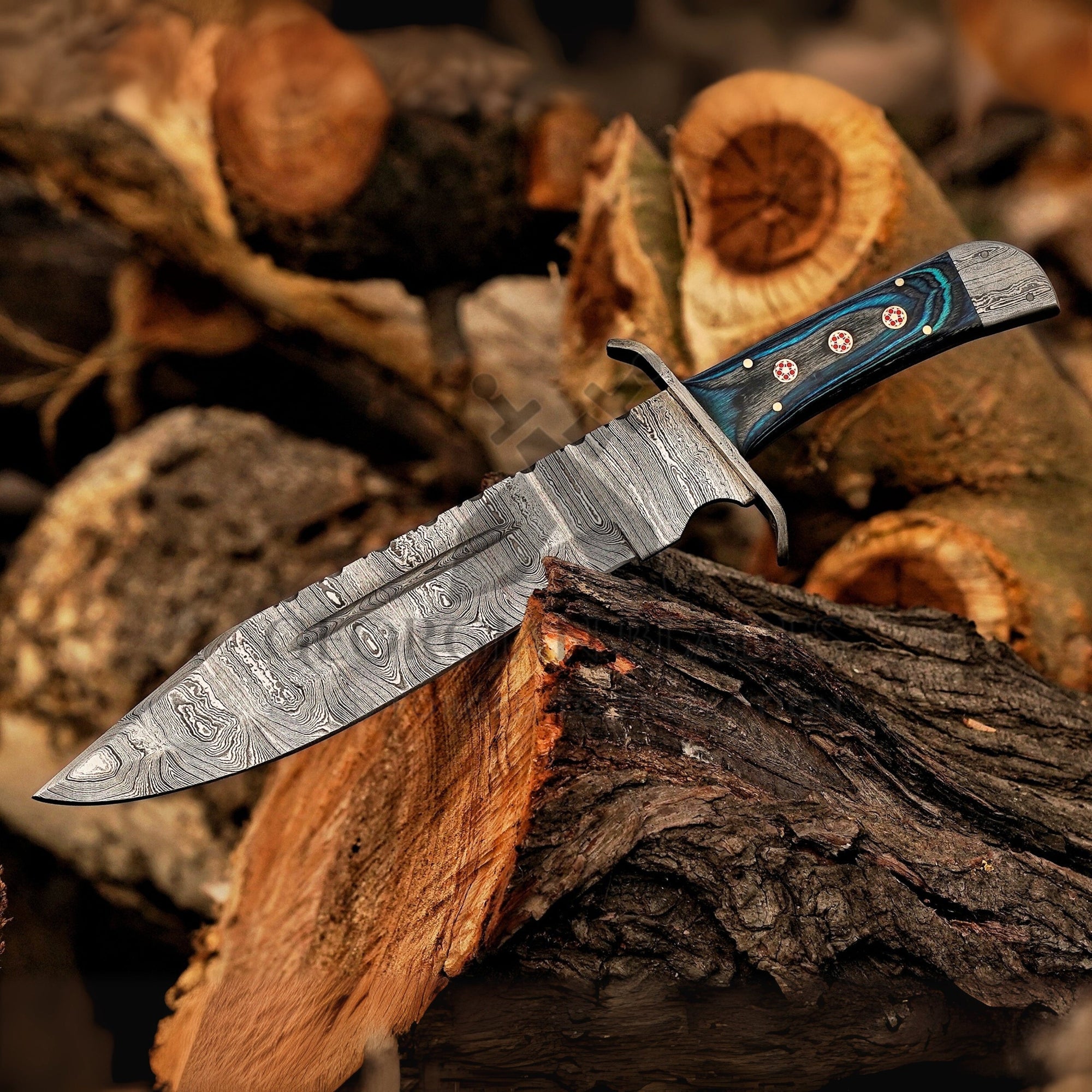 Wilderness Sentinel Damascus Steel Bowie Knife
