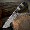 Trekker&#39;s Edge: HAND FORGED DAMASCUS Steel Hunting BUSHCRAFT SURVIVAL TRACKER KNIFE