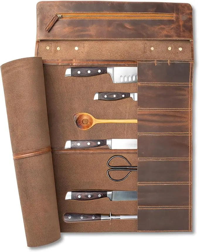 Leather Chef Knives Roll 