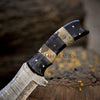 Trekker&#39;s Edge: HAND FORGED DAMASCUS Steel Hunting BUSHCRAFT SURVIVAL TRACKER KNIFE