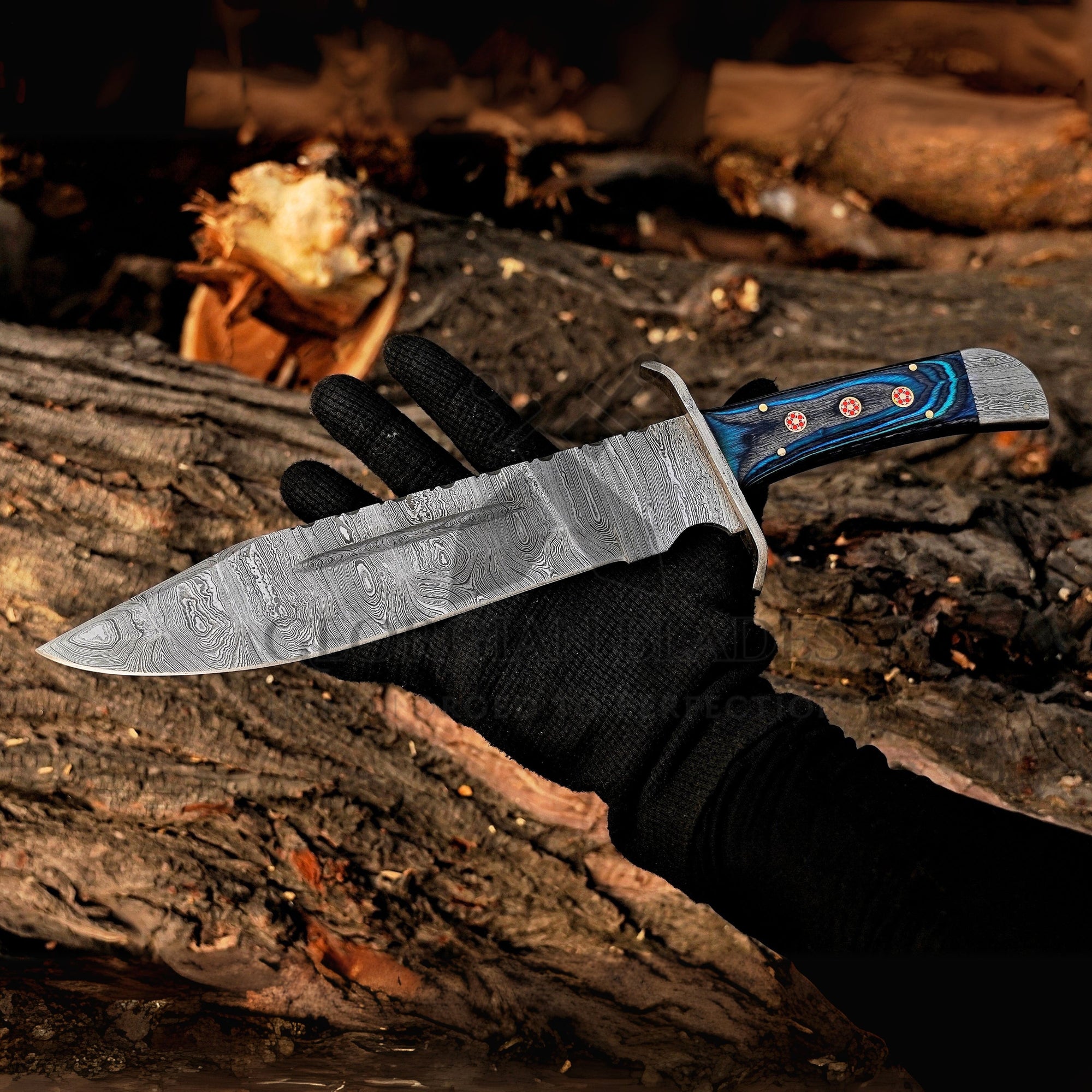 Wilderness Sentinel Damascus Steel Bowie Knife