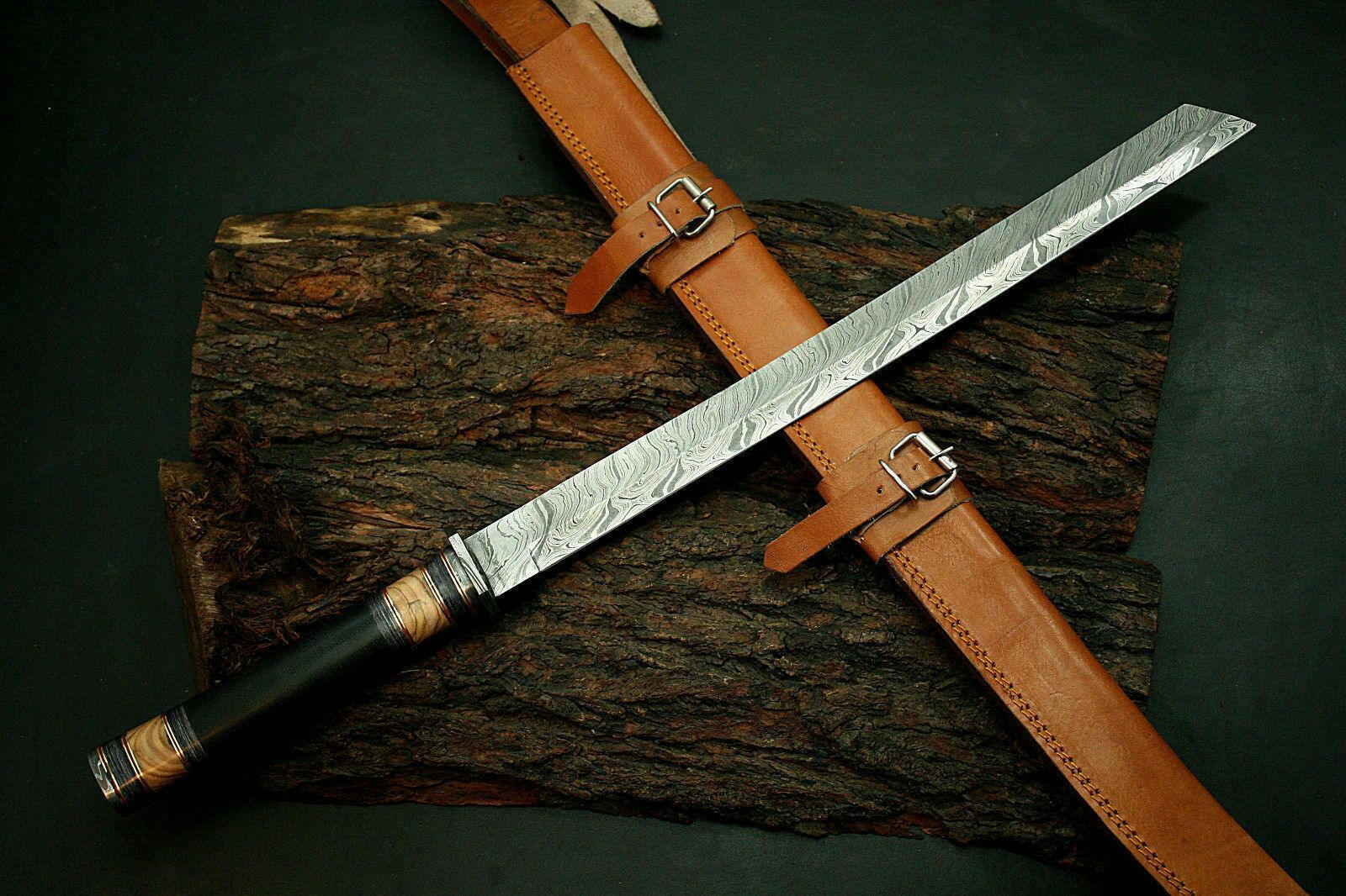 Damascus Steel Machete Sword