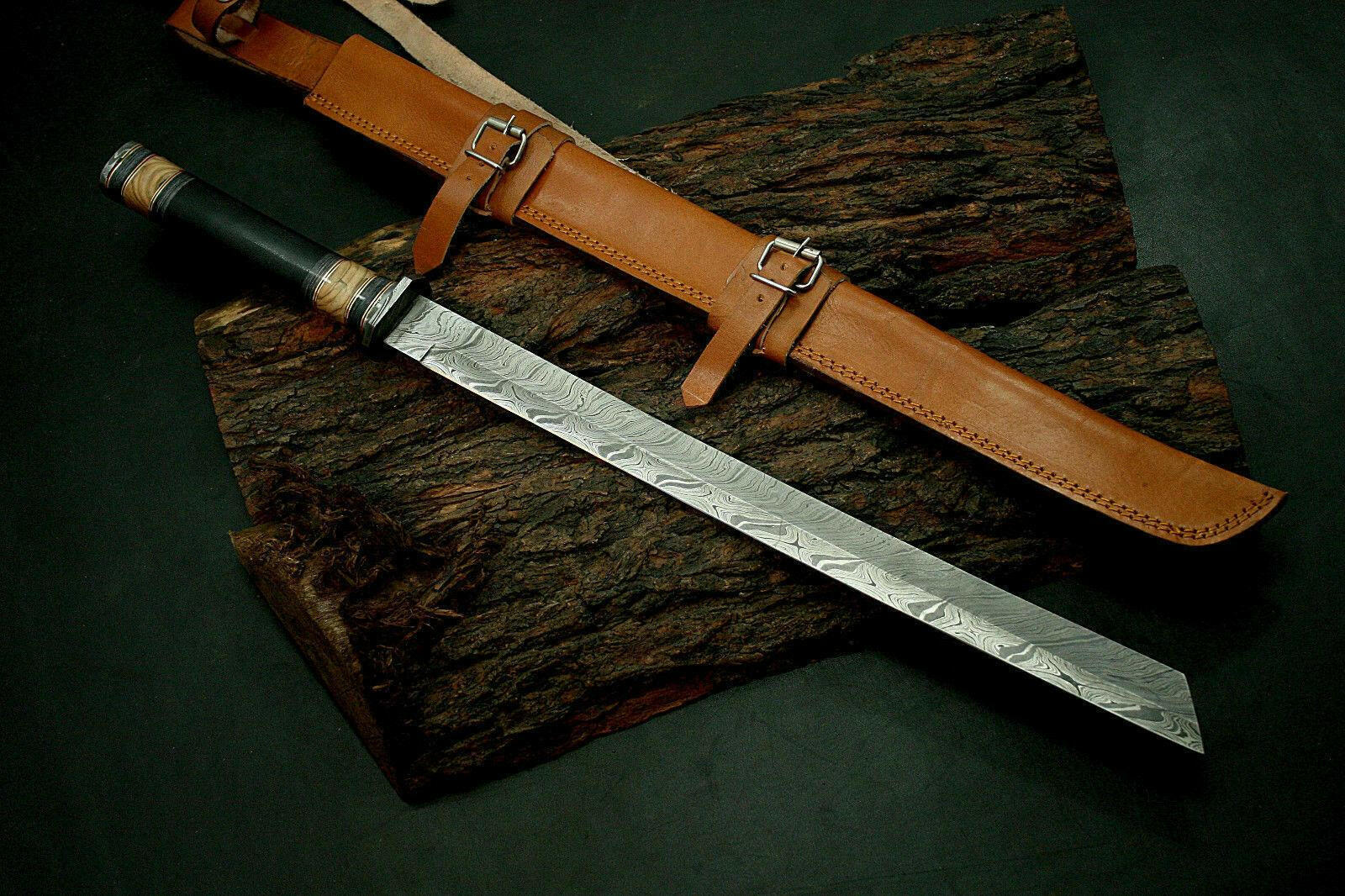 Damascus Steel Machete Sword