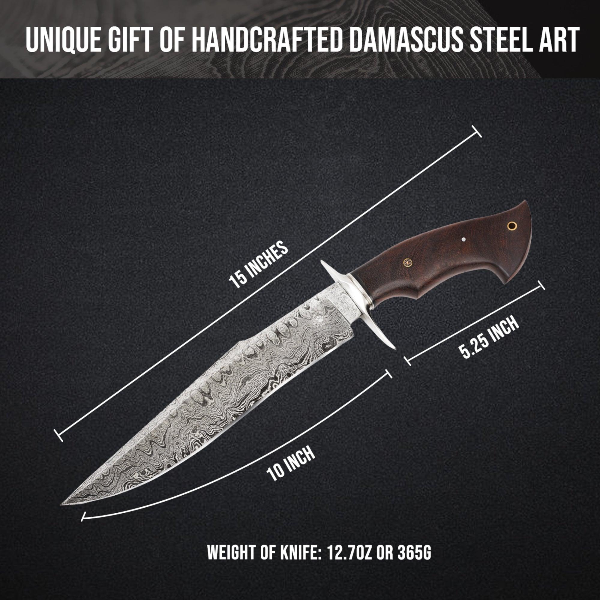 Guardian Damascus Steel Hunting Knife
