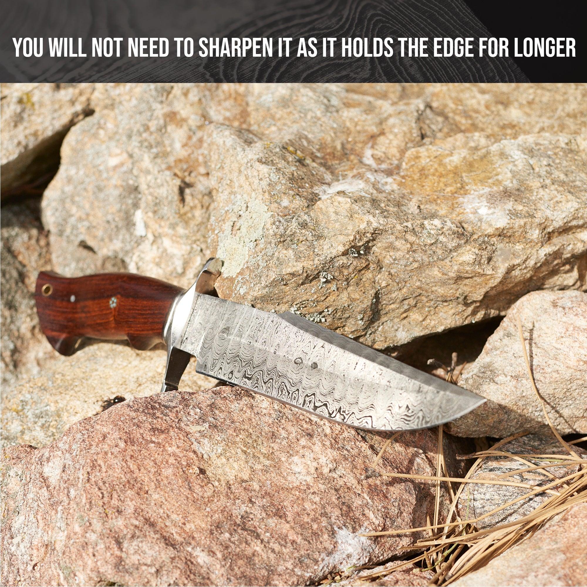 Guardian Damascus Steel Hunting Knife