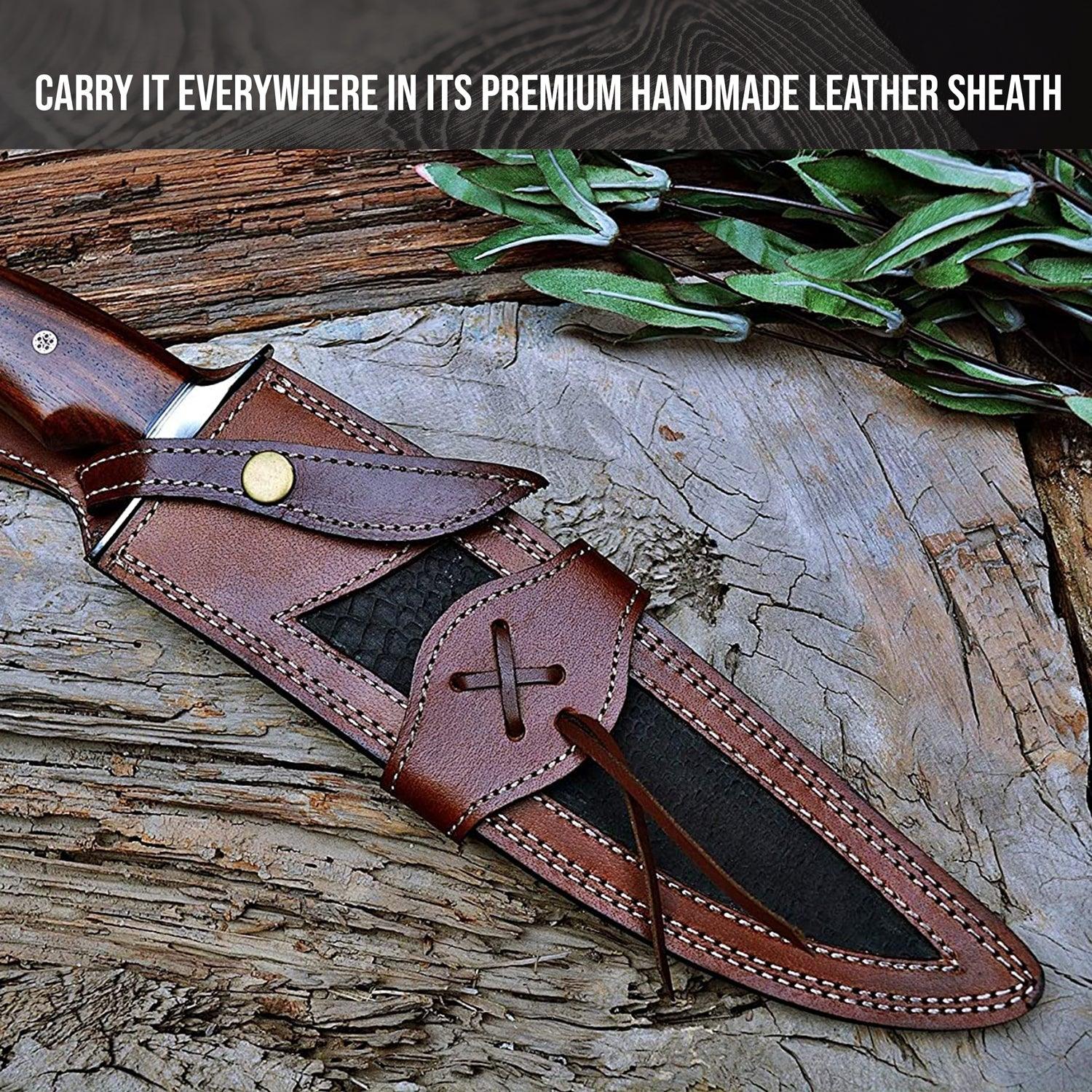 Guardian Damascus Steel Hunting Knife