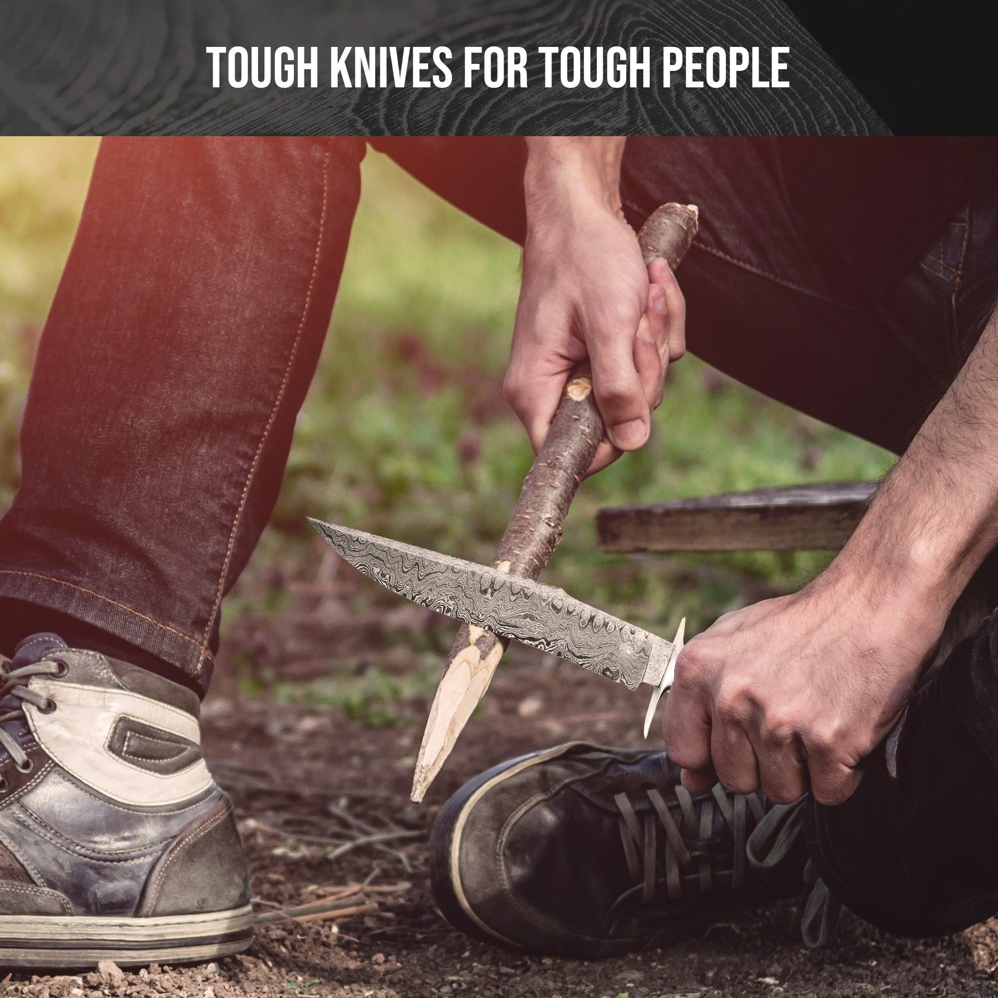 Guardian Damascus Steel Hunting Knife