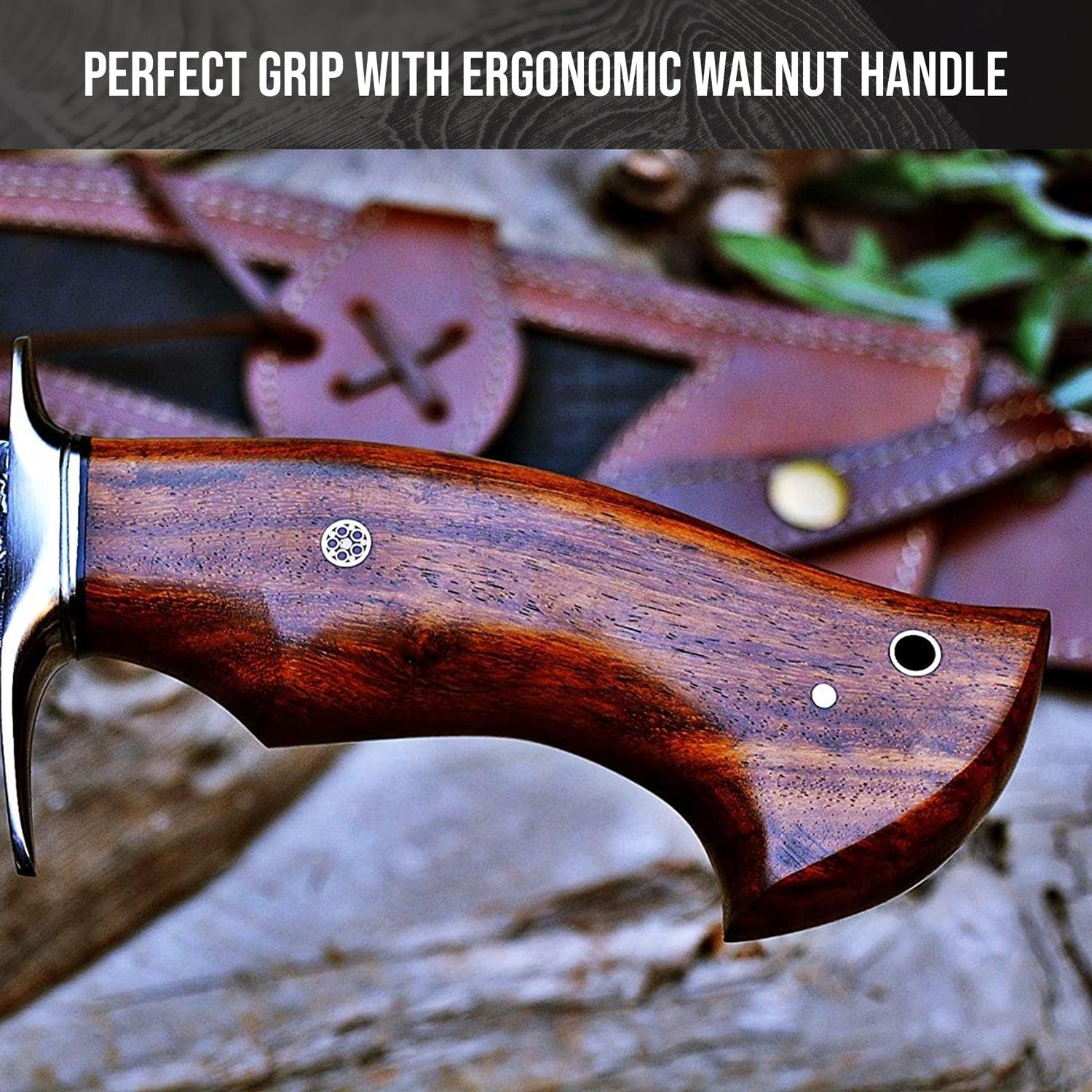 Guardian Damascus Steel Hunting Knife