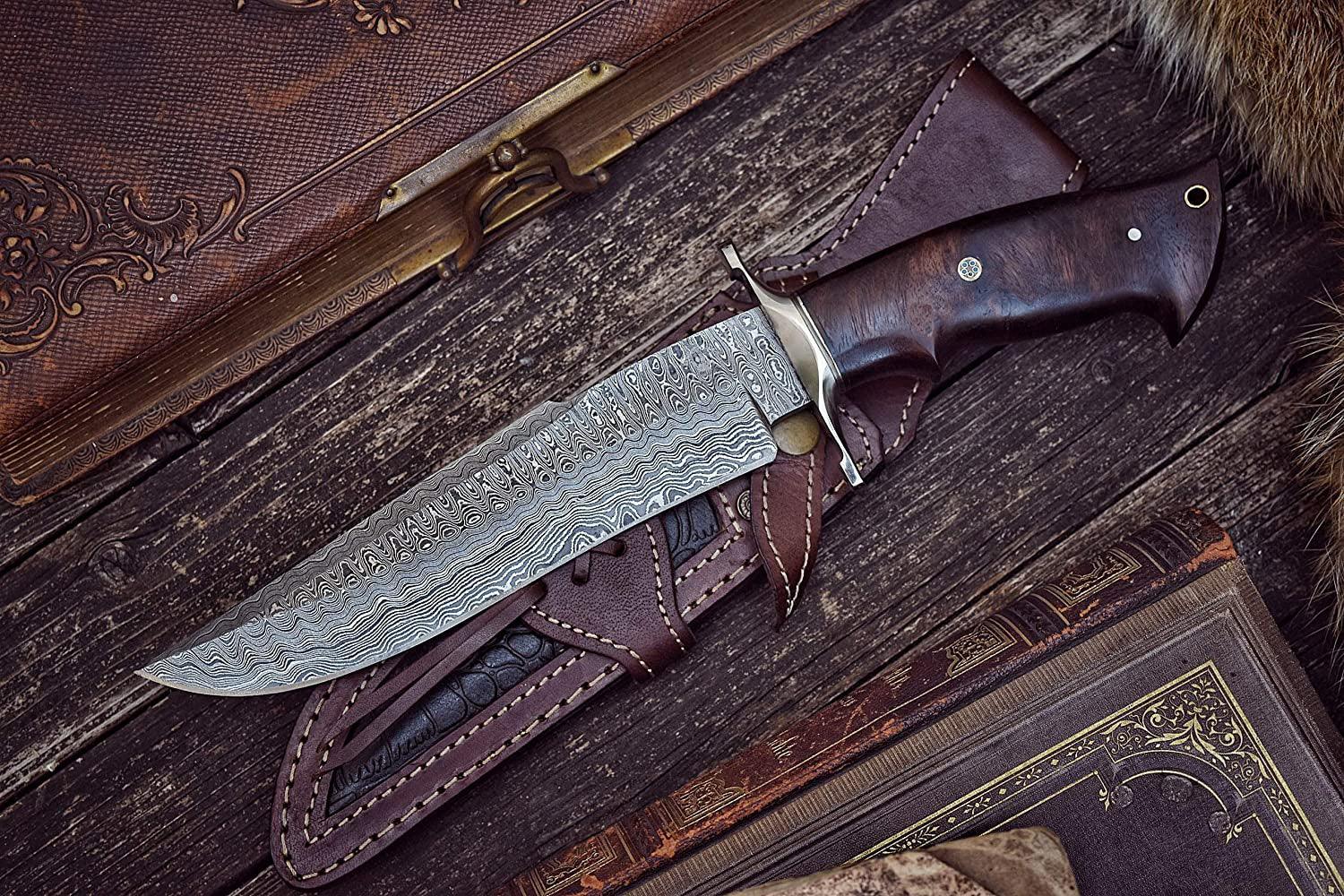 Shadow Damascus Hunting Long Knife