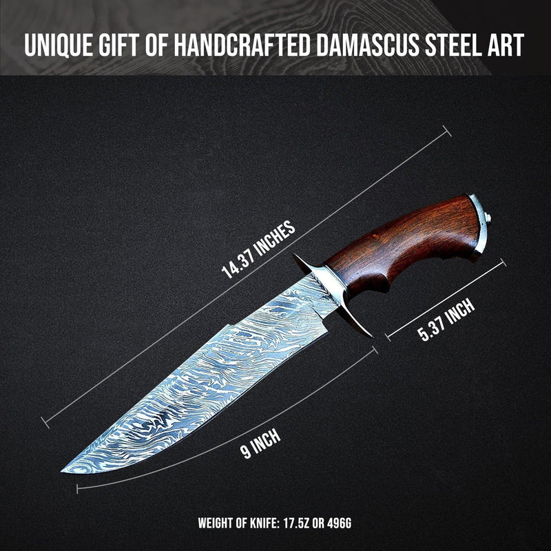 Rugged Rock Damascus Knife