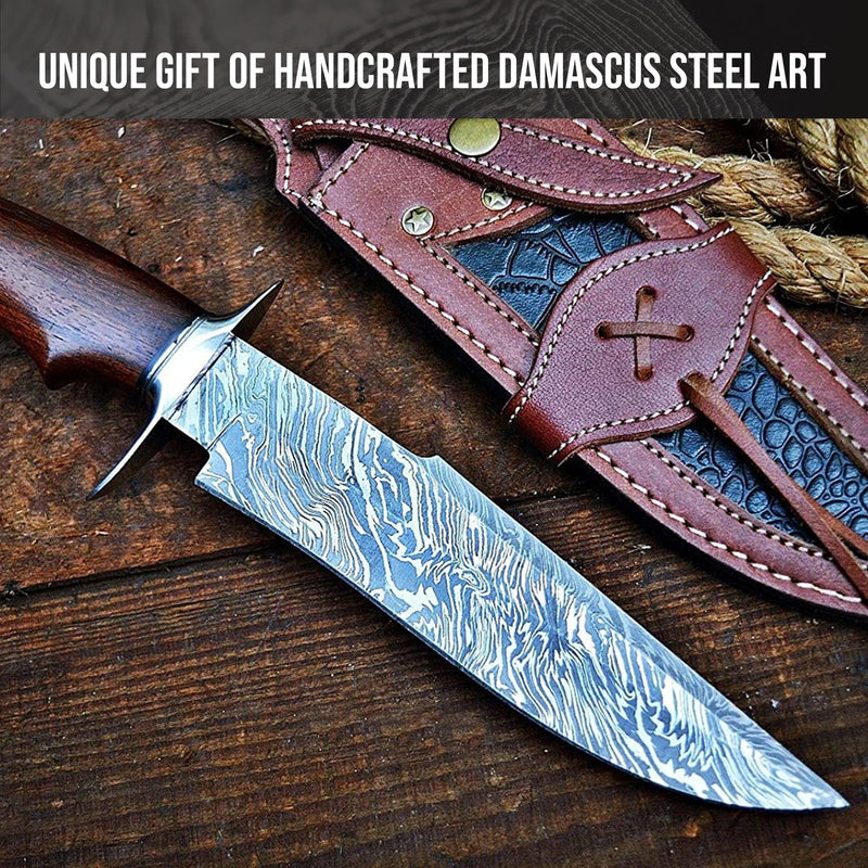 Rugged Rock Damascus Knife