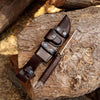 Wenge Wood Handle Damascus Bowie Knife