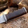 Wenge Wood Handle Damascus Bowie Knife