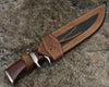 Damascus Steel Bowie Knife Leather Cover