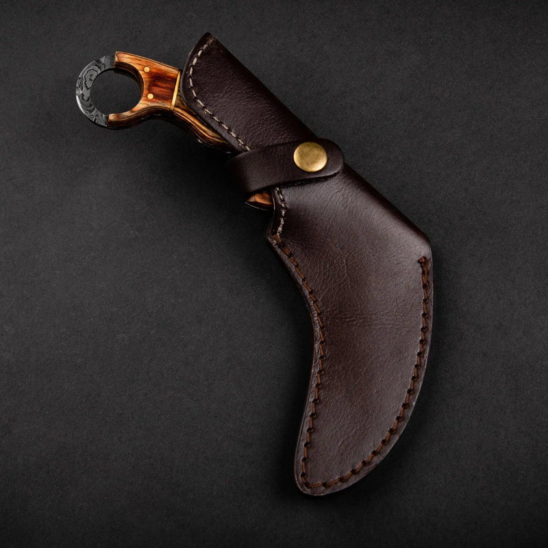 Lion Claw Damascus Karambit Knife