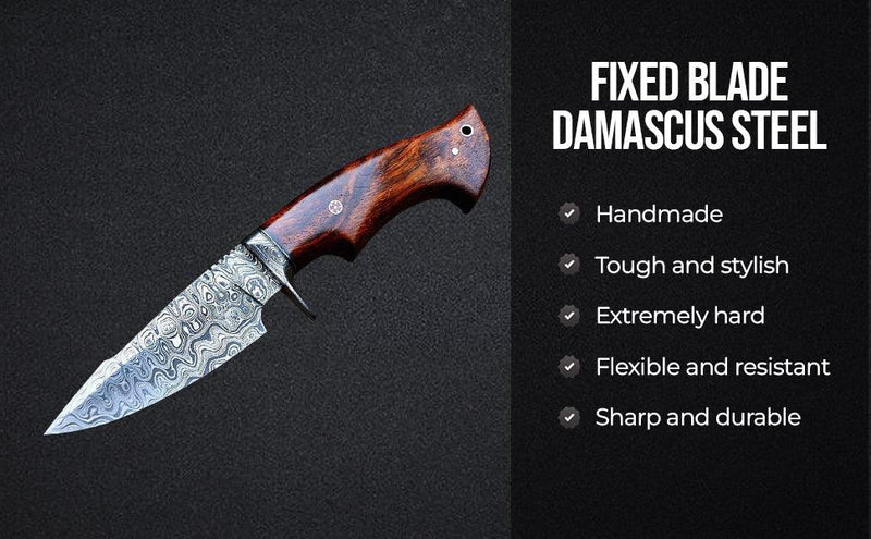 Rugged Rock Damascus Knife