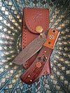 Walnut Wood Damascus Steel Folding Knife