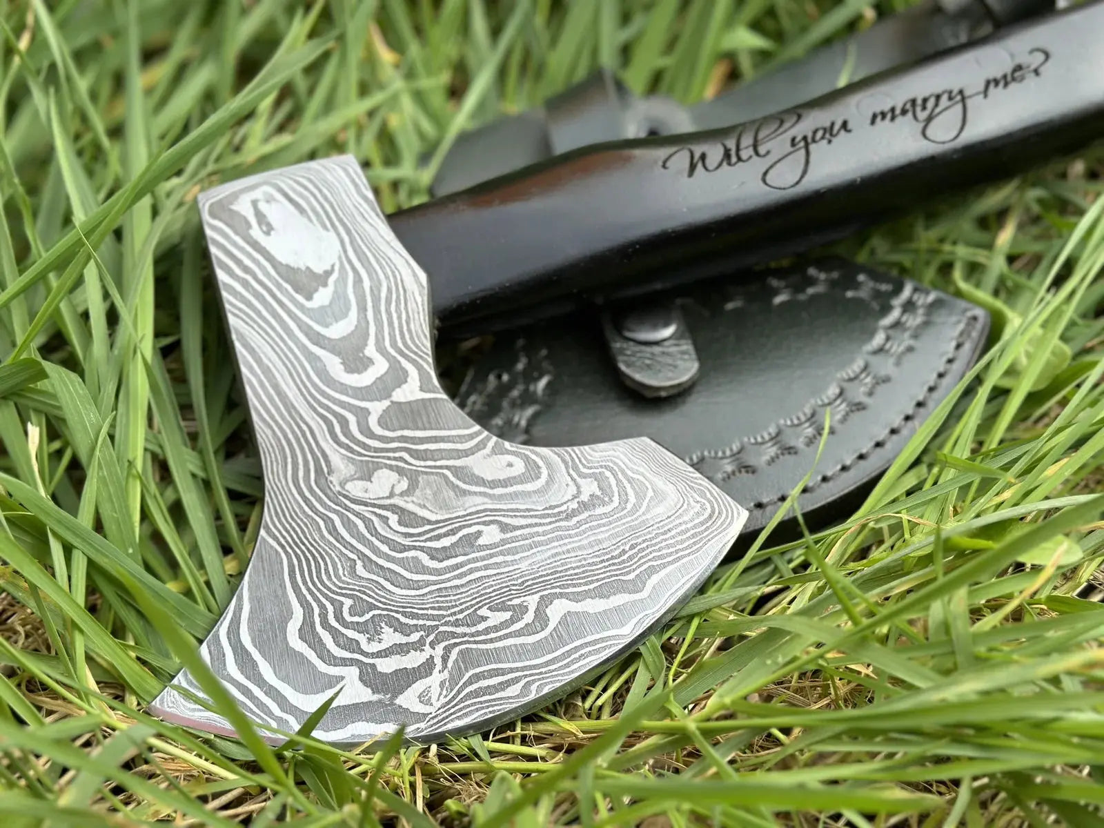 Forever Bound Damascus Axe 
