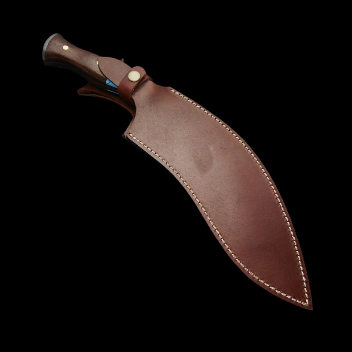 Rosewood Handle Damascus Steel Kukri Knife