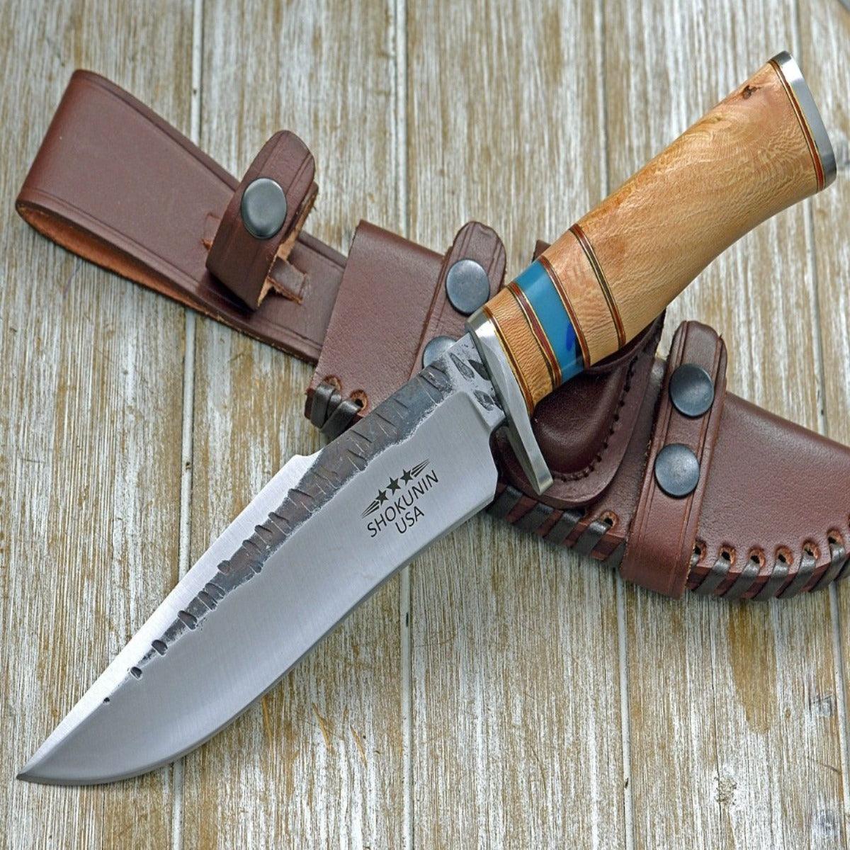 Leopard Damascus Bowie Knife