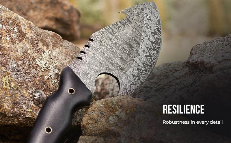 Rugged Rock Damascus Knife