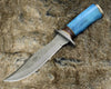 Sapphire Camel Bone Damascus Bowie Knife